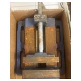 Rusty Metal Bench Vise with Screw Clamp