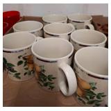 Sakura Oneida Stoneware Mugs with Fruit Design