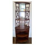 Wood Corner Shelf Unit With Mirror Back