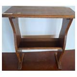 Wood Side Table with Shelf, 23x11x26