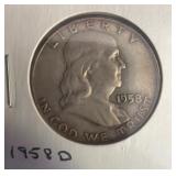 1958-D Franklin Half Dollar Coin