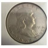 1951 Franklin Half Dollar Coin