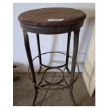 Metal and Wood Round Plant Stand 32in