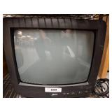Black CRT Television With Control Panel