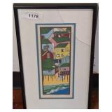 Framed Coastal Scene Print, Signed 