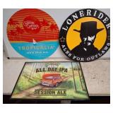 Three Craft Beer Advertising Signs