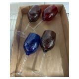 Etched Colored Glass Stemware