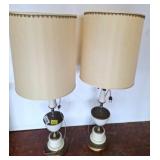Table Lamps with Shades, Brass & Ceramic