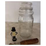 Planters Glass Jar, Corkscrew, and Metal Bottle St