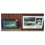 Framed Golf Prints, Augusta and Fred Couples