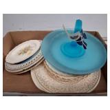 Ceramic Plates and Glass Compote