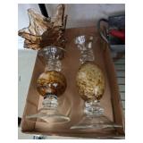 Glass Candle Holders with Decorative Design