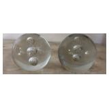 Clear Glass Paperweights with Bubbles