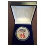 1999 Colorized American Eagle Silver Coin in Box