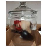 Glass Jar with Lid and Plush Dog Toy