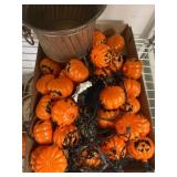 Plastic Pumpkin String Lights with Metal Bucket