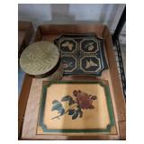 Decorative Box Lot with Jewelry and Trays