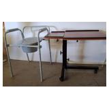 Adjustable Overbed Table and Portable Commode