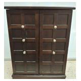 Wooden Jewelry Armoire With Mirrored Lid