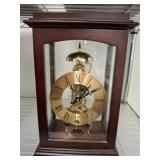Glass-Panel Mantel Clock with Brass Movement