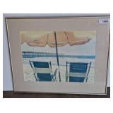 Framed Beach Scene Print by Steven Jordan w8