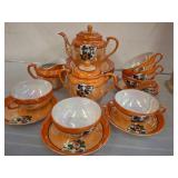 Japanese Lusterware Tea Service, Hand-Painted
