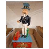 Painted Cast Iron Uncle Sam Mechanical Bank