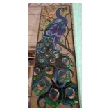 Joan Baker Designs Peacock Stained Glass Panel