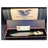 American Virtues Bowie Knife With Certificate