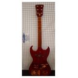 Do-Be Guitar-Shaped Clock with AC/DC Theme