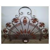 Scrolled Metal Fireplace Screen with Ornate Design
