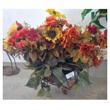 Artificial Fall Flower Arrangement in Metal Plante