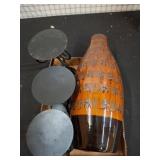 Decorative Vase and Three Metal Candleholders