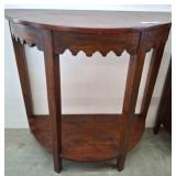 Wooden Demilune Console Table