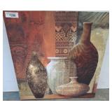 Canvas Artwork of Vases and Geometric Patterns