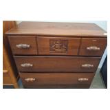 Wooden Dresser With Carved Ship Motif