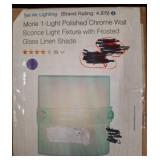 Chrome Wall Sconce With Frosted Glass Shade