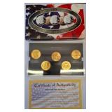 2003 Gold State Quarters with COA