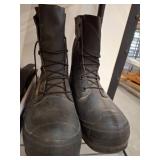 Black Rubber Military-Style Boots