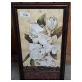 Floral Wall Art With Ornate Wooden Frame