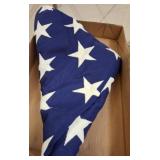 Folded Blue Cotton Flag with White Stars