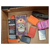 Lighters, Knife, and Zippo Fluid Lot