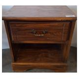 Wooden Side Table with Drawer and Shelf