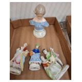 Porcelain Figurine Lot With Bust and Figures