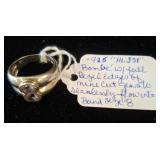 Sterling Silver Ring with Bezel-Set Gemstone