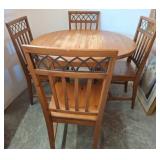 Wood Dining Table with Four Chairs