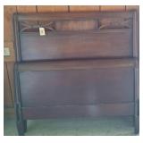 Twin Wooden Bed Frame with Decorative Headboard