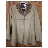Candie's Tan Faux Shearling Button-Up Jacket