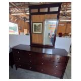 Dark Wood Dresser With Mirror