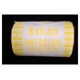 Roll of Half Dollars with Paper Wrap